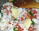A picture of step 4 of Aloo Qeema.