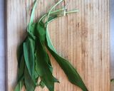A picture of step 1 of La-di-da duck egg & wild garlic omelette.