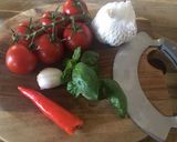 A picture of step 1 of Tomato Bruschetta - perfect for picnics.