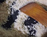 A picture of step 2 of Coconut Rava Barfi.