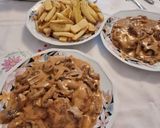 Φωτογραφία βήματος 5 της συνταγής Ψαρονέφρι με φρέσκα μανιτάρια και κρέμα γάλακτος