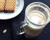 A picture of step 3 of Tulsi masala tea.