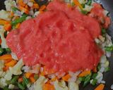 A picture of step 2 of Veg lasagna.