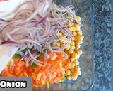 A picture of step 6 of Chana chat in crisp bowl.