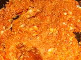 Berenjenas rellenas de pollo, jamón y salchichas al horno