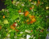 A picture of step 5 of Green vegs mix pizza.