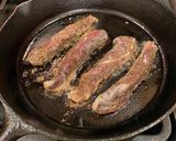 A picture of step 2 of Lamb Tenderloin with a Whiskey Maple Syrup Sauce.