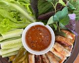 Hình bước làm 2 của món Chả Ram Tôm Đất Cuốn Rau Sống