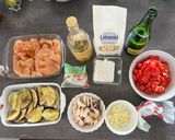 Padlizsános csirke paradicsomos tésztával recept fázis 1 fotója