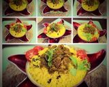 A picture of step 6 of Lunch: Basanti Pulao with Chicken Kosha/Bhuna Chicken.