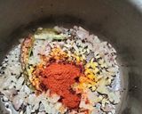 A picture of step 3 of Lal saag Malvani rassa.