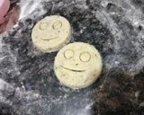 A picture of step 4 of Baby potato and cornflour smiley 😊.
