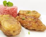Foto del paso 14 de la receta: Ancas de rana en tempura de hierbabuena con cuscús de remolacha