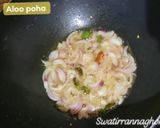 A picture of step 4 of Aloo Poha (Potato with Flattened Rice Pulao).