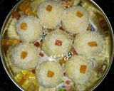 A picture of step 4 of Instant coconut laddus.
