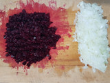 Arroz con remolacha, tipo risotto