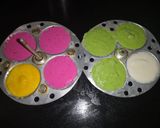 A picture of step 4 of Steamed Colour Rice Idlis.