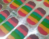 A picture of step 5 of Lidah Kucing Pelangi (Rainbow Cat's Tongue Cookies).