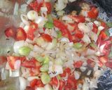 A picture of step 4 of Spring onion and boondi ki sabji.