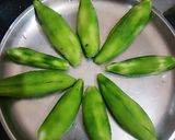A picture of step 1 of Aalu ka bhrwa krela.