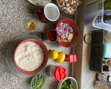 A picture of step 1 of Vegetarian paella.