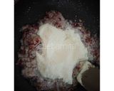 A picture of step 2 of Rose Burfi (without sugar).