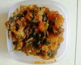 A picture of step 4 of Aloo spinach curry.