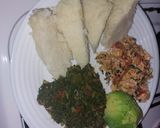 A picture of step 7 of Ugali, Eggs and Greens.