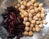 A picture of step 1 of Rajma Kabuli chana salad.