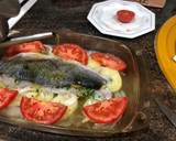 Foto del paso 8 de la receta: Filetes de lubina al horno con cebolla patata tomate natural y aderezo Vidalim