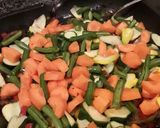 A picture of step 4 of Shrimp, pasta & veg stirfry.