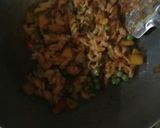 A picture of step 8 of Schezwan pasta.