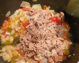 A picture of step 2 of Special Tuna Melt Wrap.