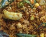 A picture of step 5 of Khakhara chivda (in microwave).
