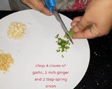 A picture of step 3 of Prawns manchurian.