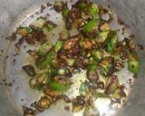 A picture of step 2 of Green fry Chilies.