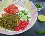 A picture of step 2 of Jain Moong salad (no onion no garlic no potatoes).