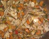A picture of step 8 of Penne chicken ala king.