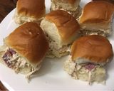 A picture of step 6 of Crockpot Chicken Bacon Ranch sliders.