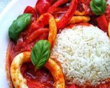 A picture of step 4 of Squid In A Tomato & Chilli Sauce.