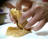 A picture of step 2 of Left over pulao and roti pockets.