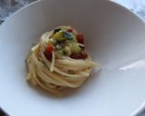 A picture of step 6 of Carbonara Guanciale e Zucchine |Courgettes and Bacon Carbonara Recipe.