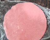 A picture of step 5 of Rose cashew stuffed burfi.