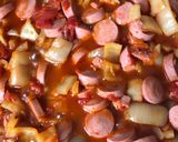 Lecsó virslivel recept fázis 7 fotója