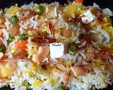 A picture of step 5 of Navratna Pulav.