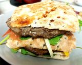 A picture of step 8 of My Naughty Sandwich Burger with Salad.