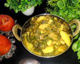 आलू पालक की सब्जी (Aloo palak ki sabzi recipe in Hindi) रेसिपी चरण 7 फोटो