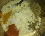 A picture of step 1 of Gatte ki sabji.
