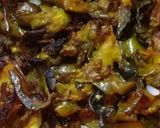 A picture of step 3 of Neem leaves with Eggplant fry.