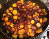 Une image de l'étape 8 de Carottes bicolores sucrées salées à l'ananas, menthe et jus de prunes.